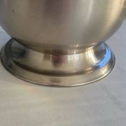 Stainless steel champagne bucket signed Guy Degrenne, antique metal decoration -