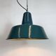 Large Industrial Petrol Enamel Factory Pendant Lamp, 1960s