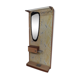 Vintage wall panel coat rack