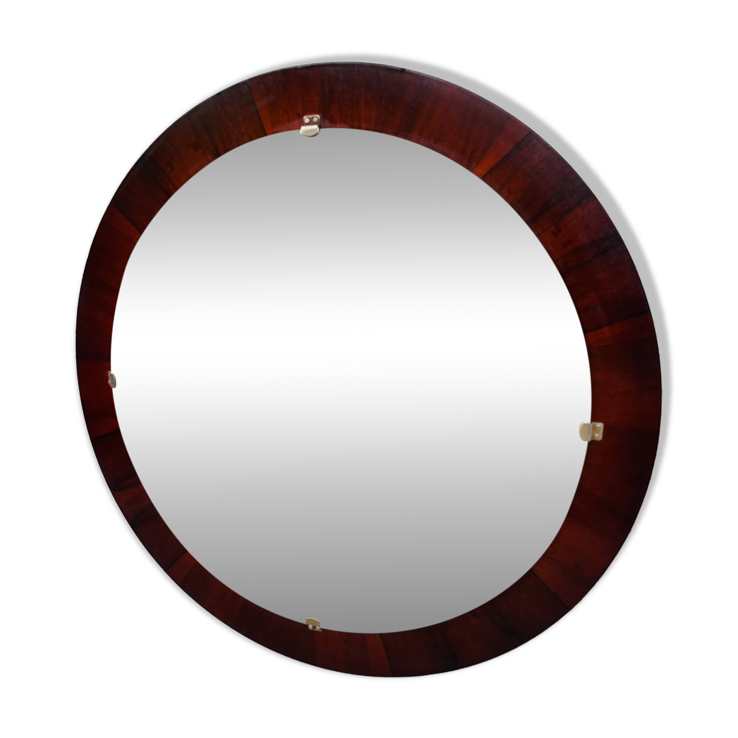 Round mirror in rosewood