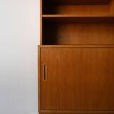Scandinavian bookcase with storage compartment