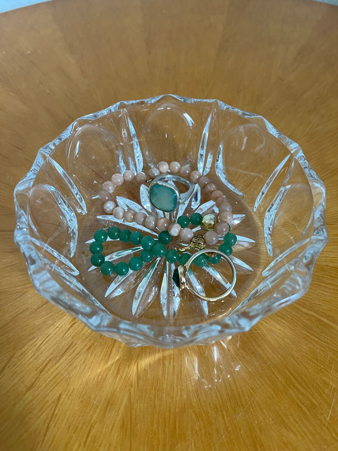 Vintage cut glass pocket empty cup 1950