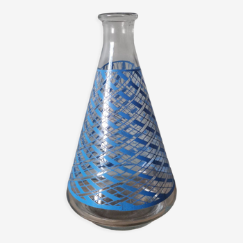 Carafe sérigraphié vintage bleue géométrique