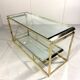 Brass & Bevelled Glass Two Tier Console Table 1970’s