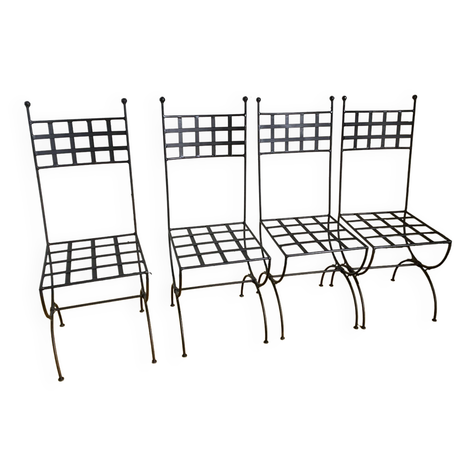 4 chaises fer forgées noires pour Philipine pro