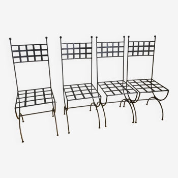 4 black wrought iron chairs for Philipine pro