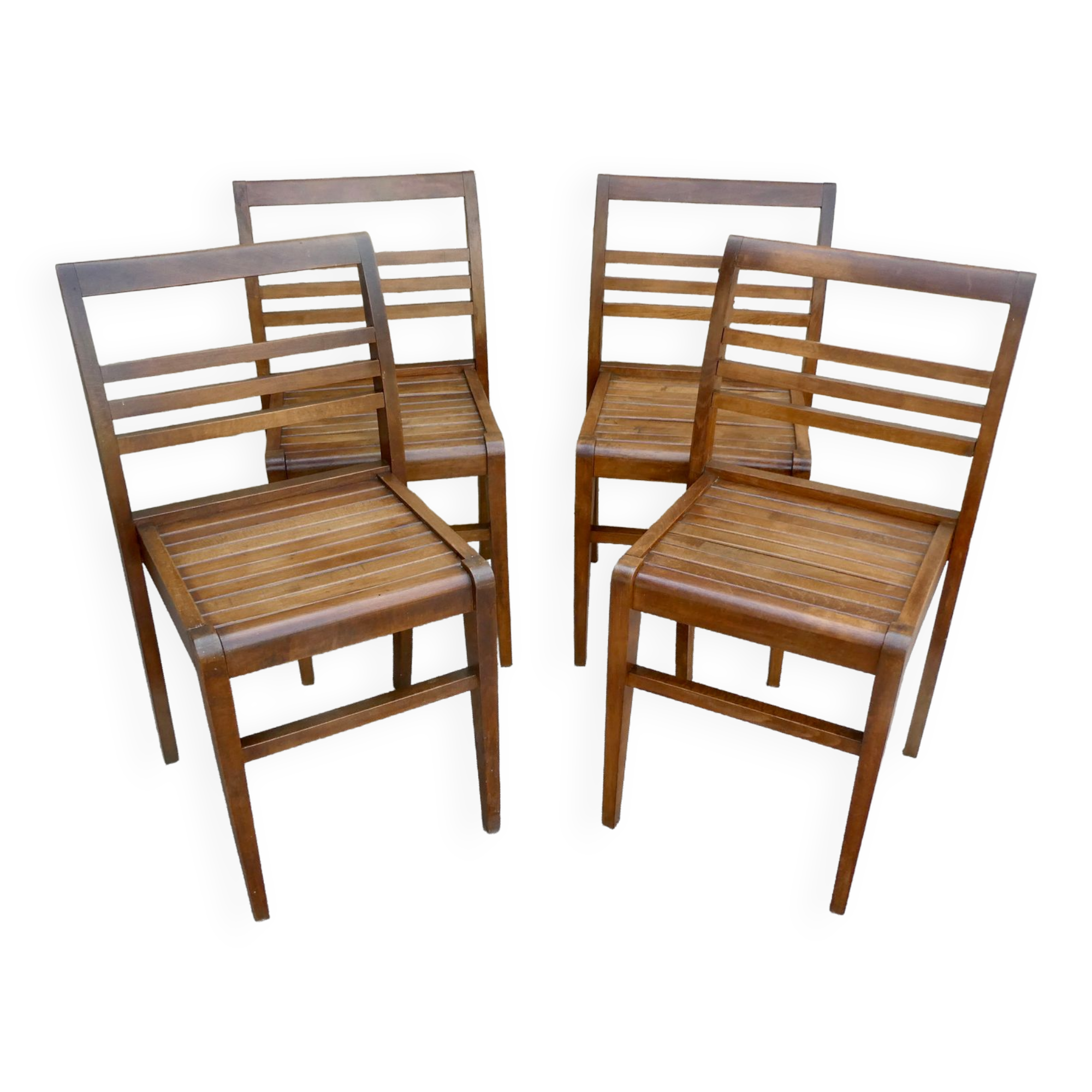 Set of 4 chairs René Gabriel, 50s, Reconstruction