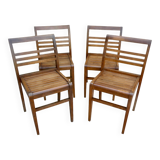 Set of 4 chairs René Gabriel, 50s, Reconstruction