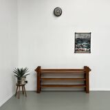 70s modernist shelf in solid elm