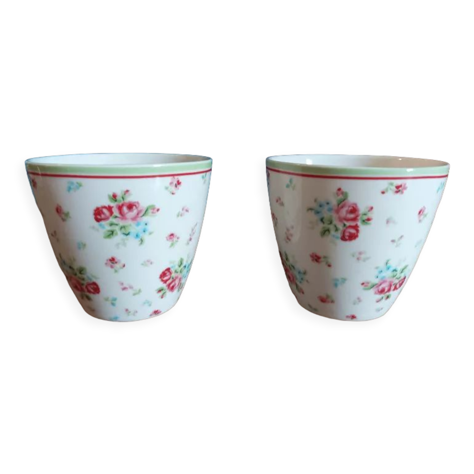 Pair of mugs Guen Gate with pink flowers