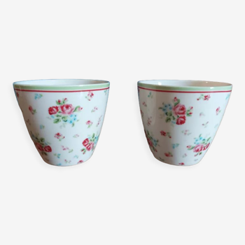 Pair of mugs Guen Gate with pink flowers