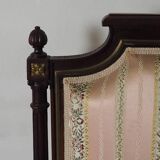 Antique French Empire Style Sofa and Chairs: Pink Satin Furniture Set