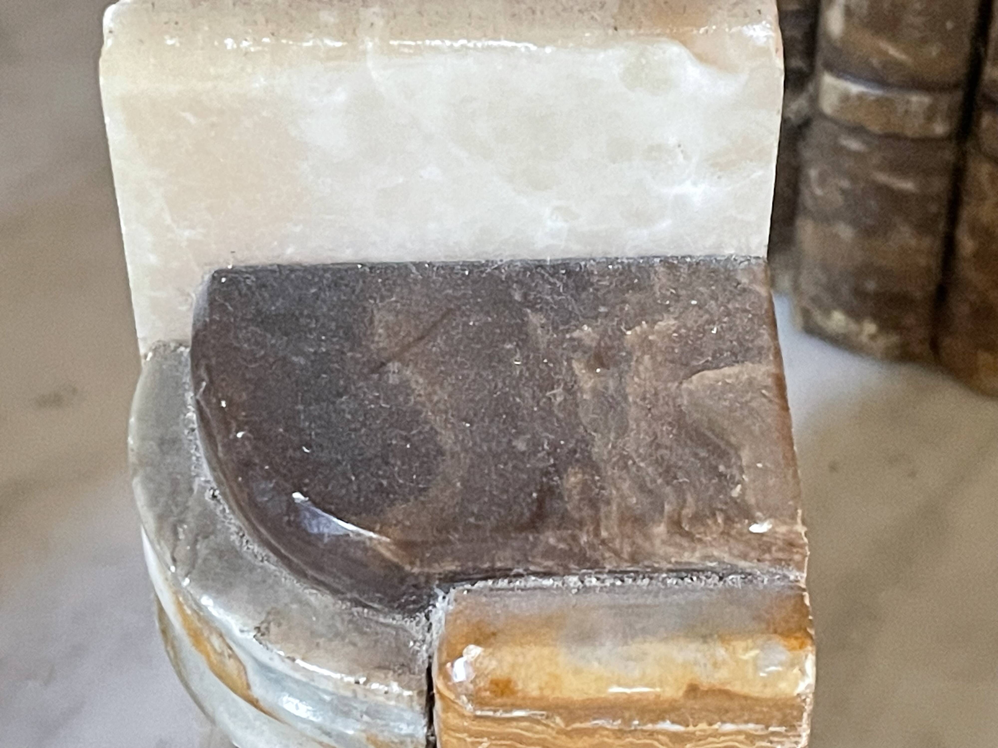 Art Deco pair of onyx bookends