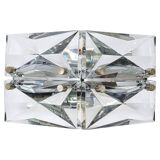 Pair of wall sconces in faceted crystal and chrome / prism glass wall lamps by Kinkeldey