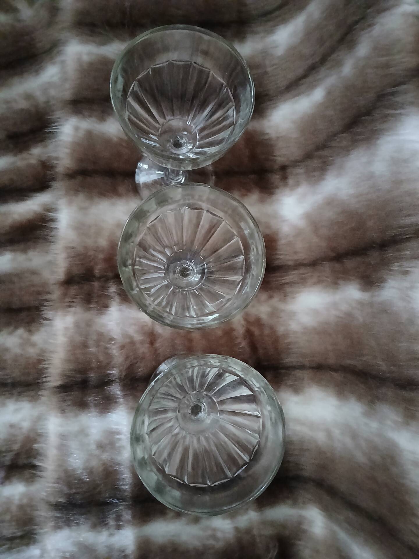 3 vintage stemmed glasses