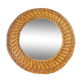 Braided wicker sun mirror - 37 cm