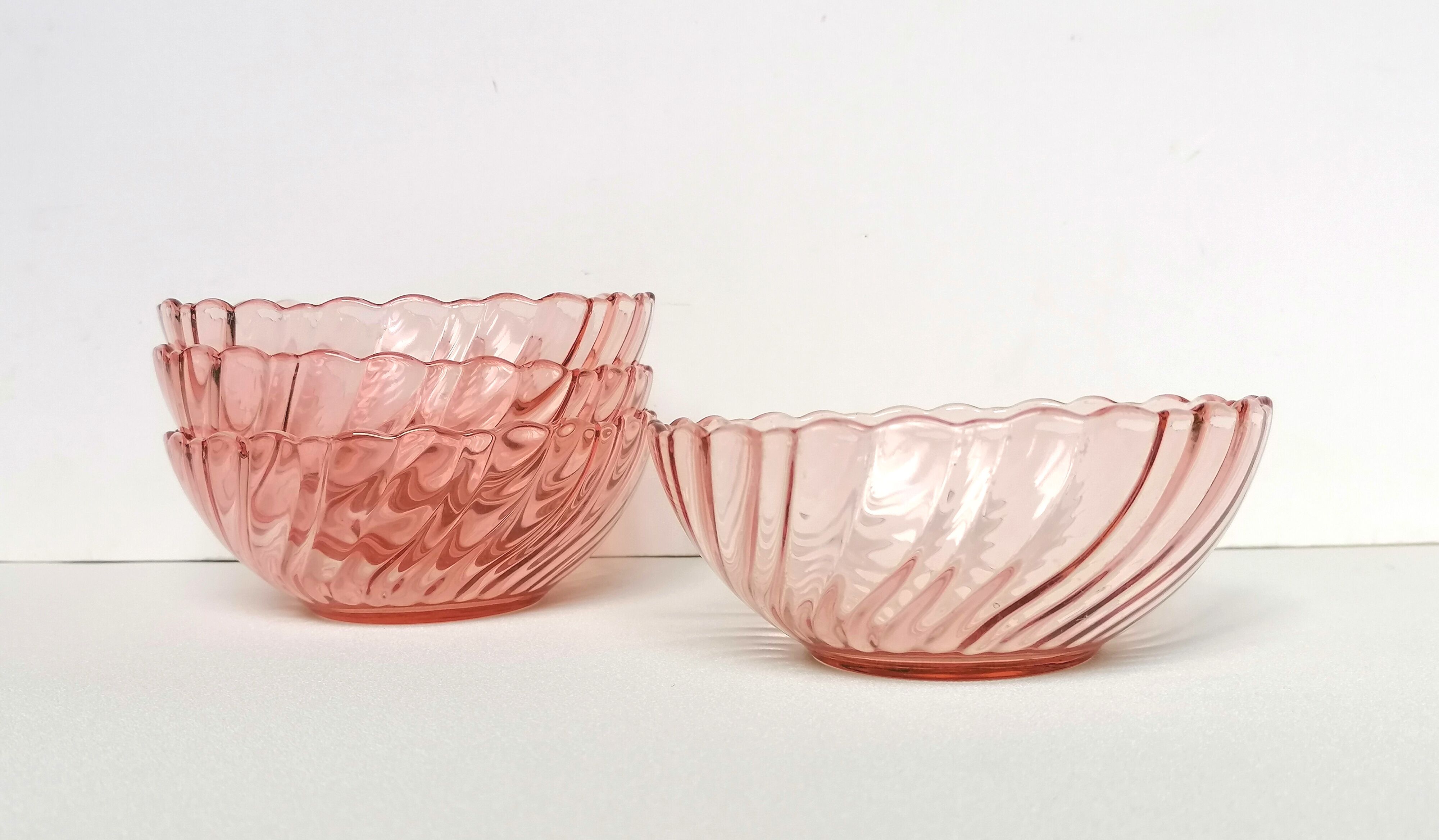 4 pink cups Arcoroc rosaline