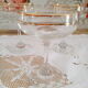Lot of 5 glass champagne glasses and gold eders