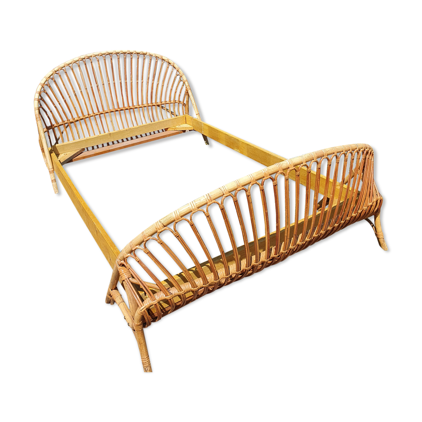 Rattan bed 110x180 cm