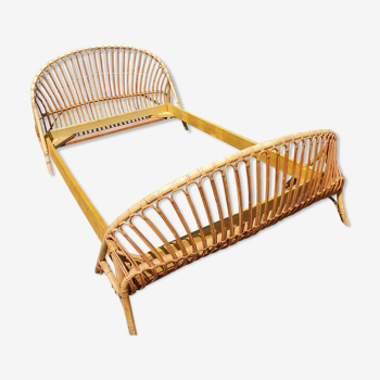 Rattan bed 110x180 cm