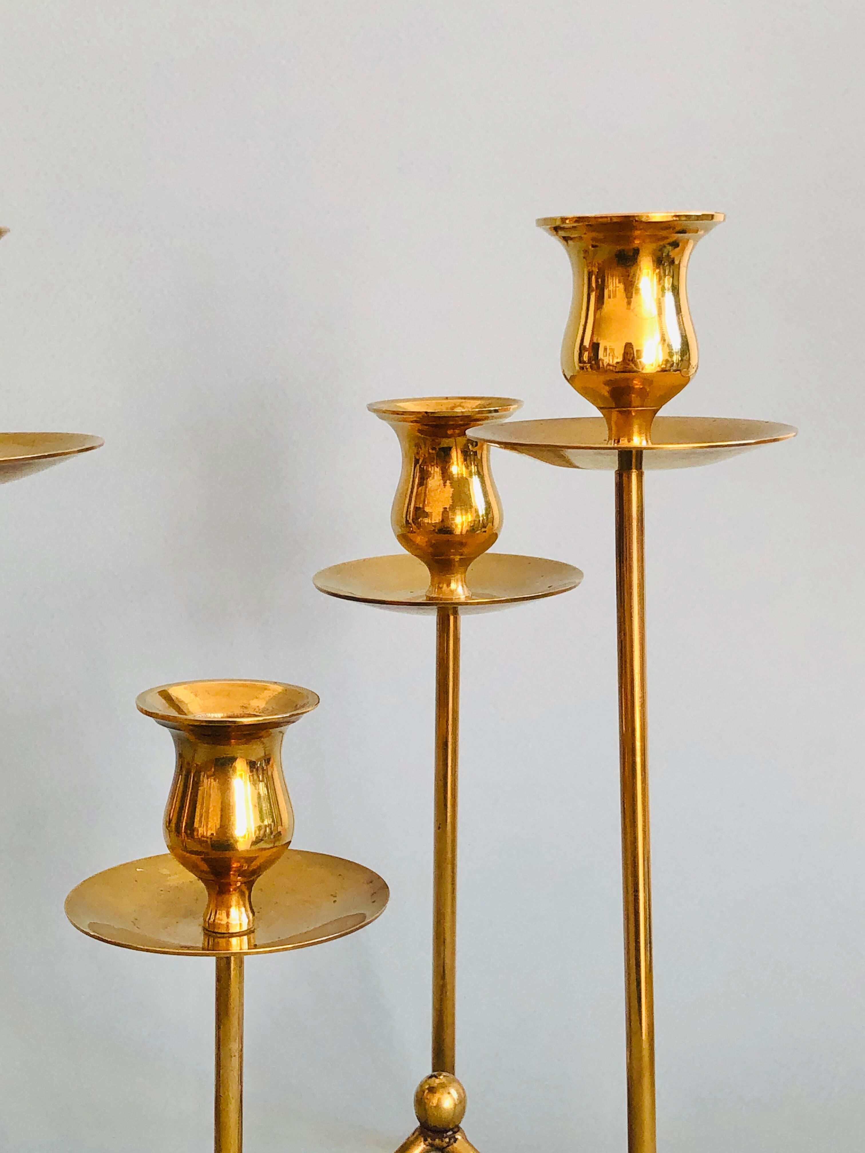 Pair of Danish brass candlesticks
