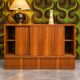 "1960s German vintage enfilade" "Walnut veneer"