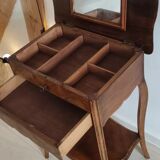 Vintage wooden dressing table with key