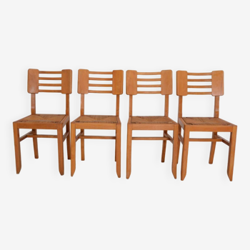 Suite of 4 chairs by Pierre Cruège dating from the 1950s.