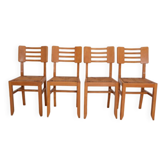 Suite of 4 chairs by Pierre Cruège dating from the 1950s.