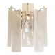 Venied-White Alabastro Strips “Listelli” Murano Glass Wall Sconce