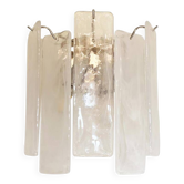 Venied-White Alabastro Strips “Listelli” Murano Glass Wall Sconce