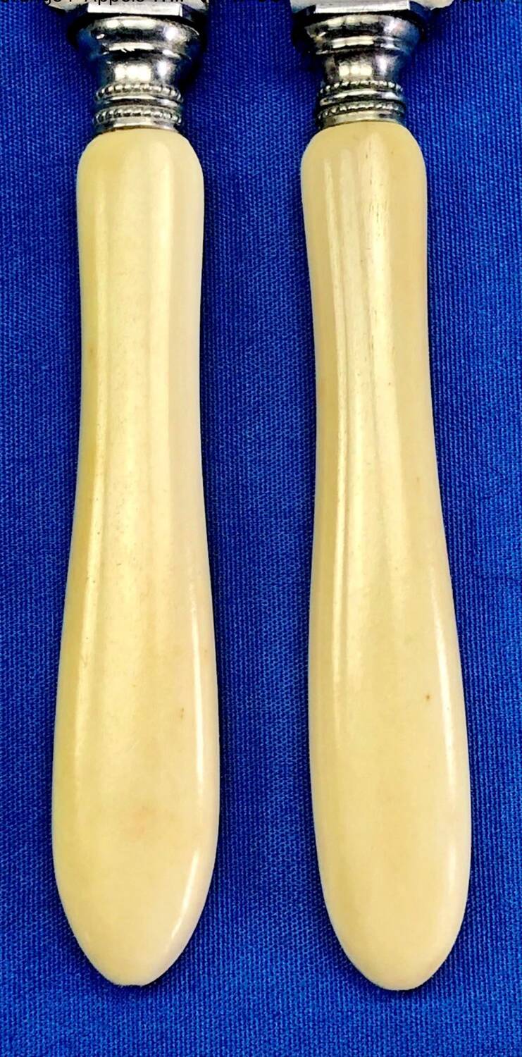 6 antique dessert cheese knives from the 19th century