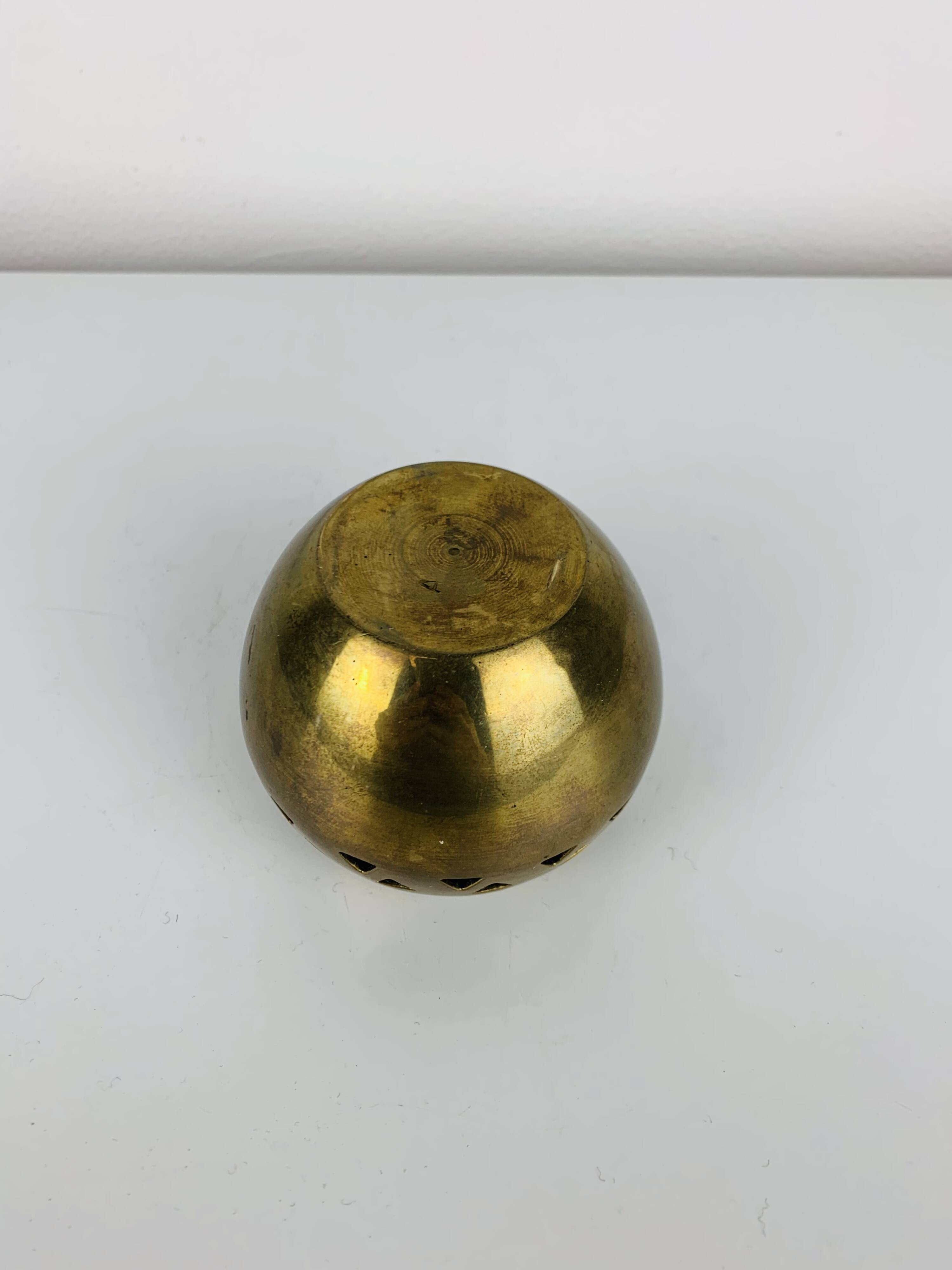 Bougeoir, photophore en laiton doré vintage