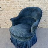 Toad armchair, blue velvet