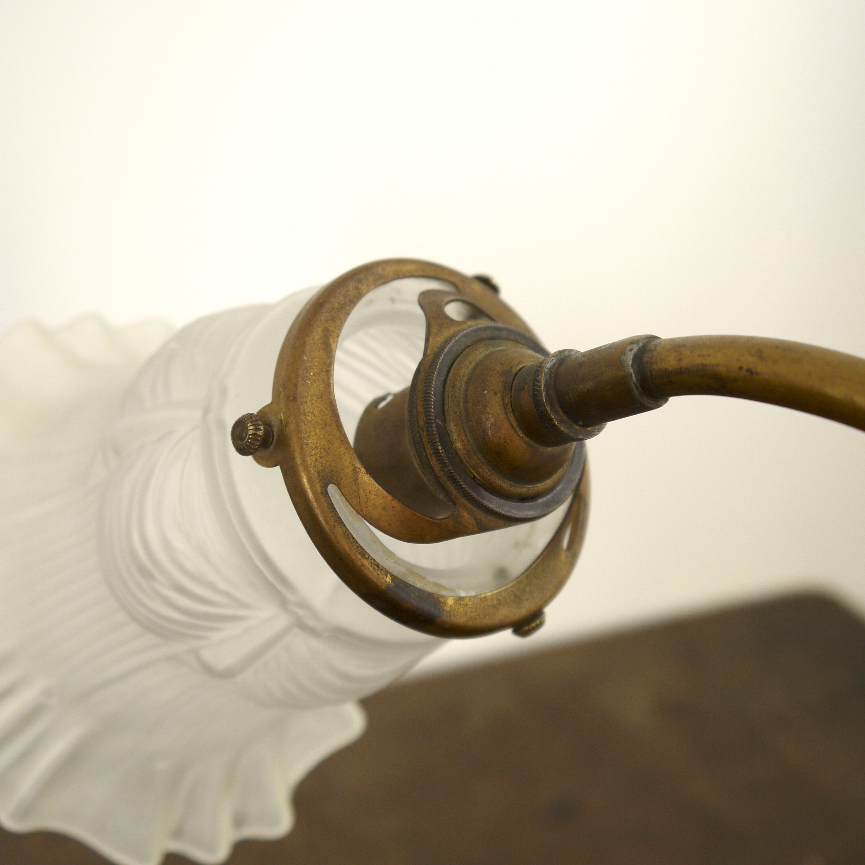 Brass lamp with glass globe