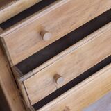 Small art deco chest of drawers in natural wood
