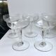 Set of 5 champagne glasses in crystal engraved 50s