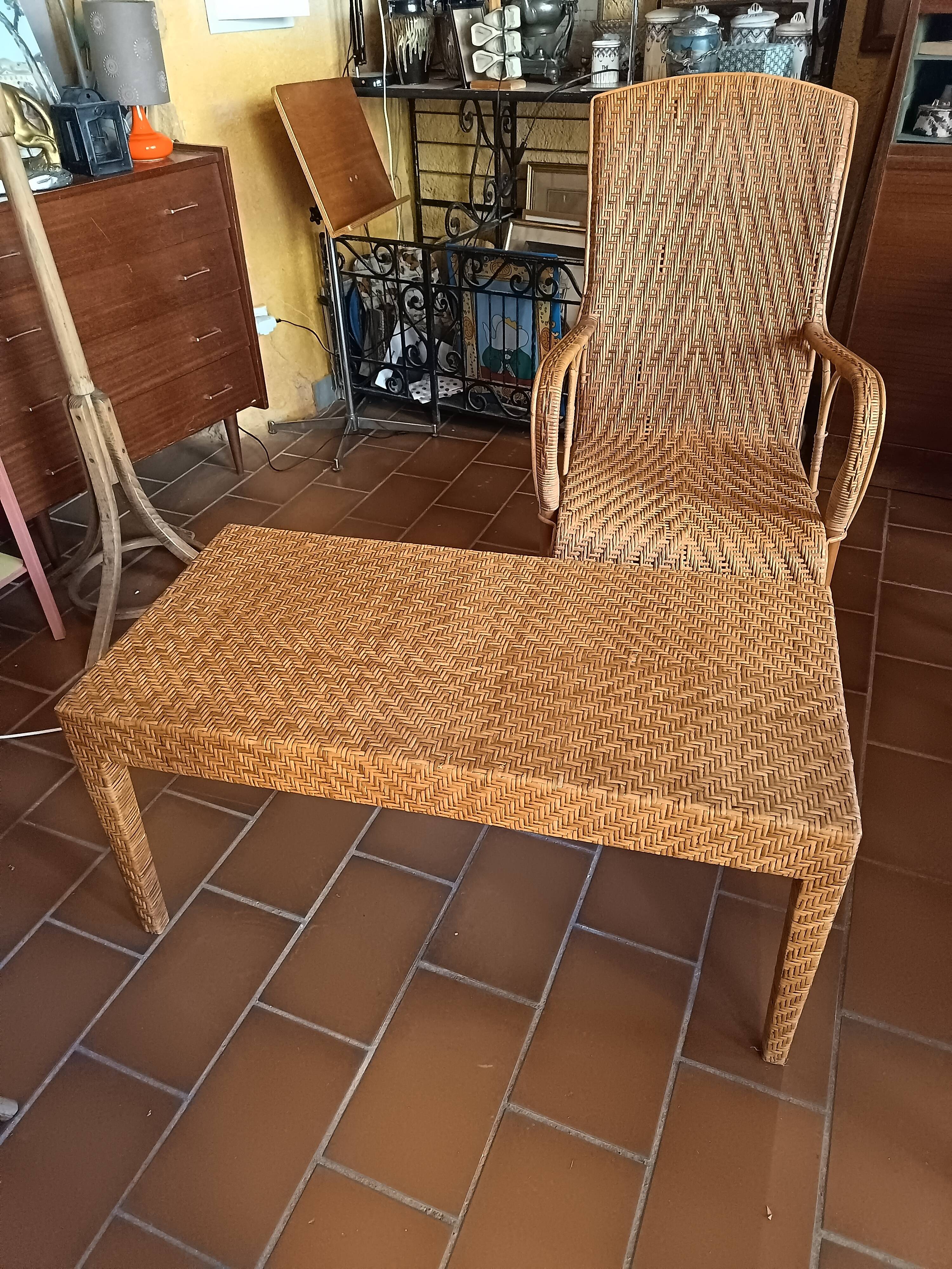 Rattan coffee table