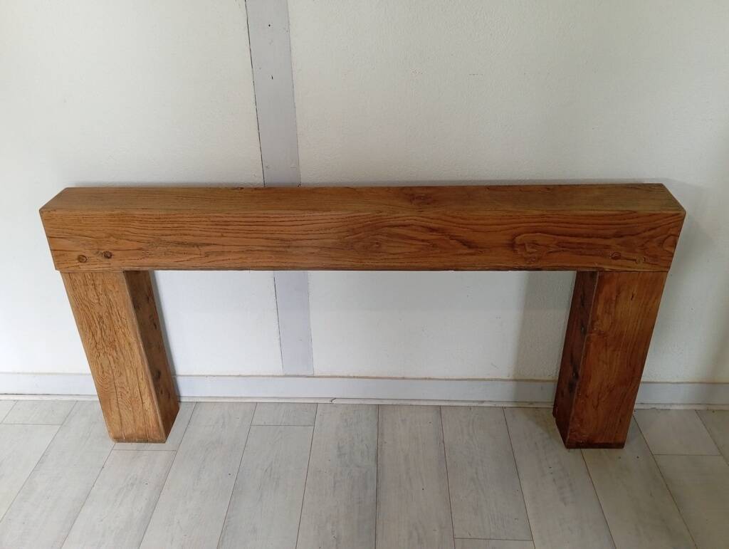 Minimalist solid oak console