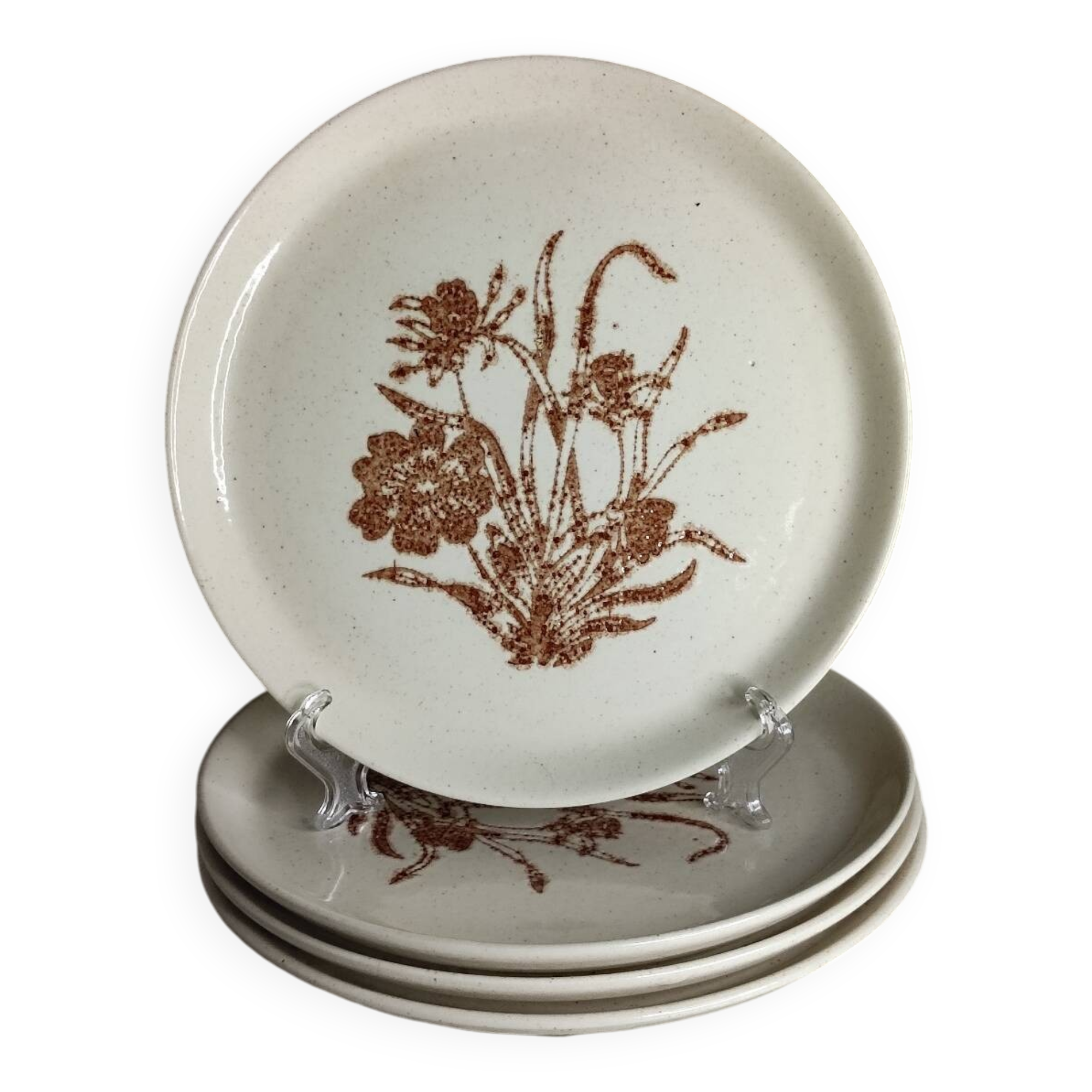 Speckled stoneware dinner plates