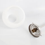 Pendant light white opaline glass on aluminum rod