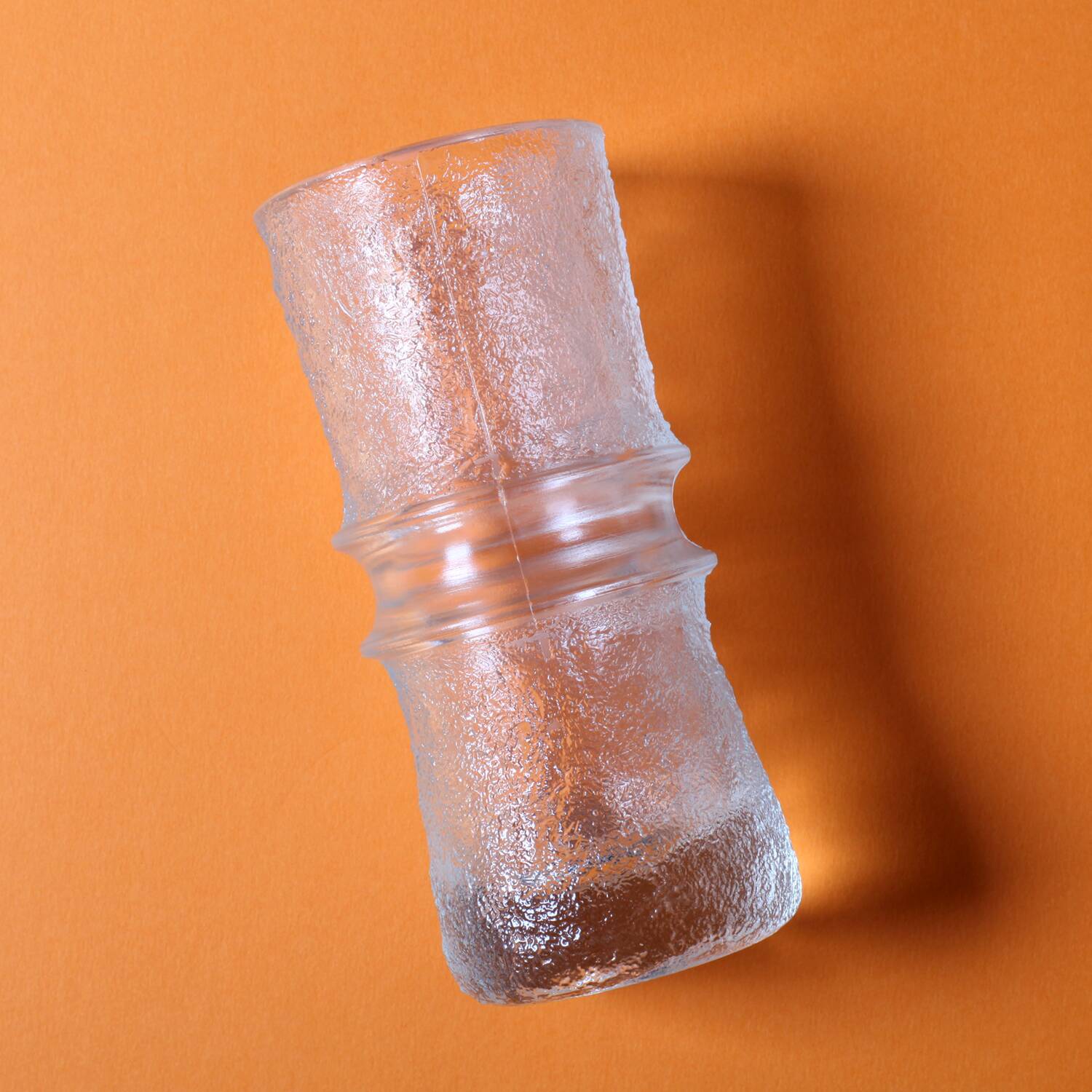 Mid-Century Modern Pressed Glass Vase: Pavel Panek Design, Rudolfova Hut