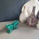 Green glazed ceramic butterfly flower frog