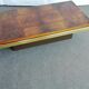 Vintage coffee table 70s wood and brass