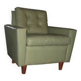 Mid century leather lounge chair after Florence Knoll, 1950s-60s