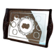 Old wooden tray with sandblasted mirror