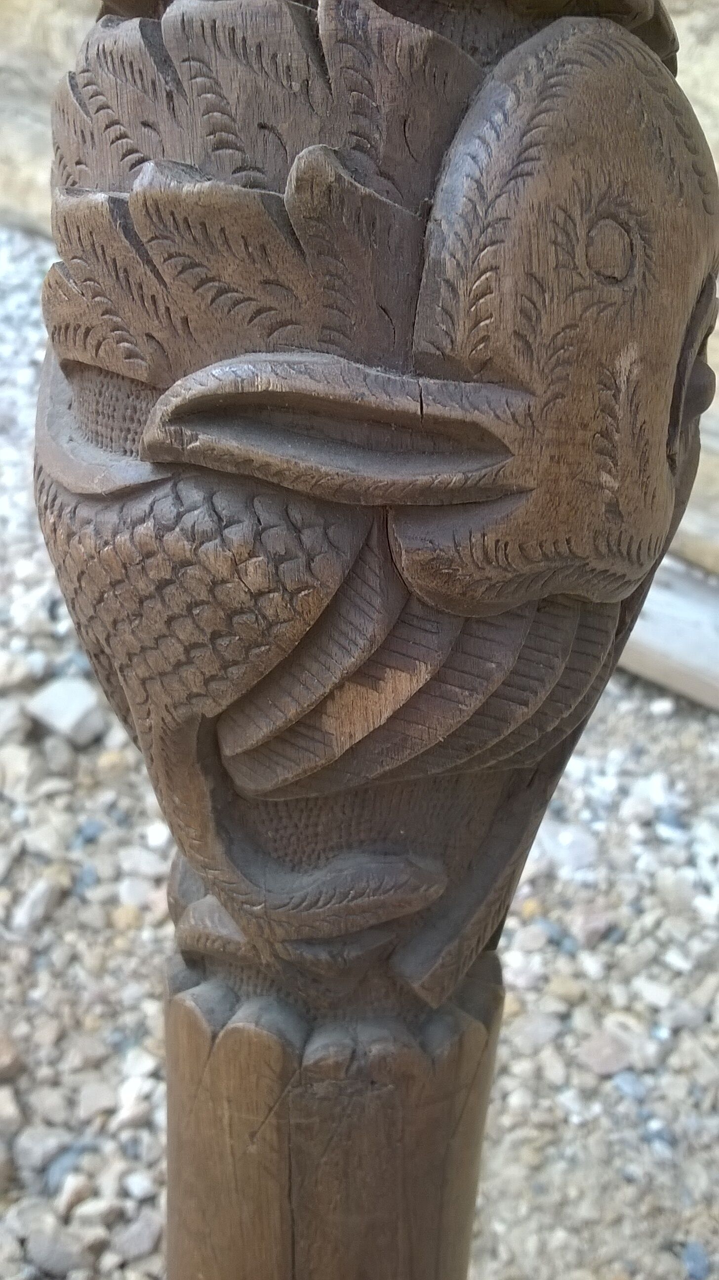 Lampadaire bois sculpté chinois
