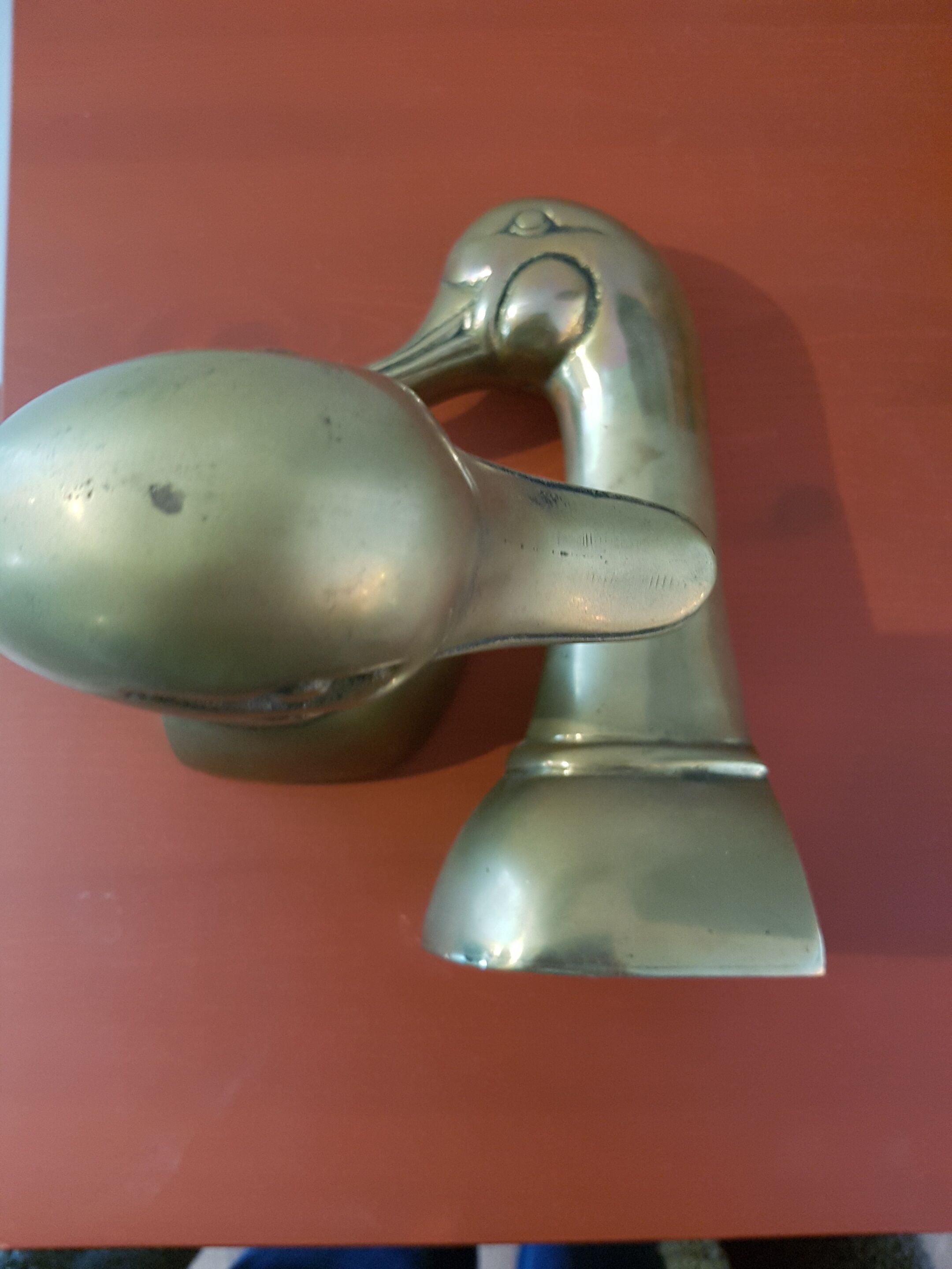 Pair of ducks brass bookends
