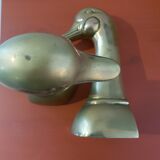 Pair of ducks brass bookends