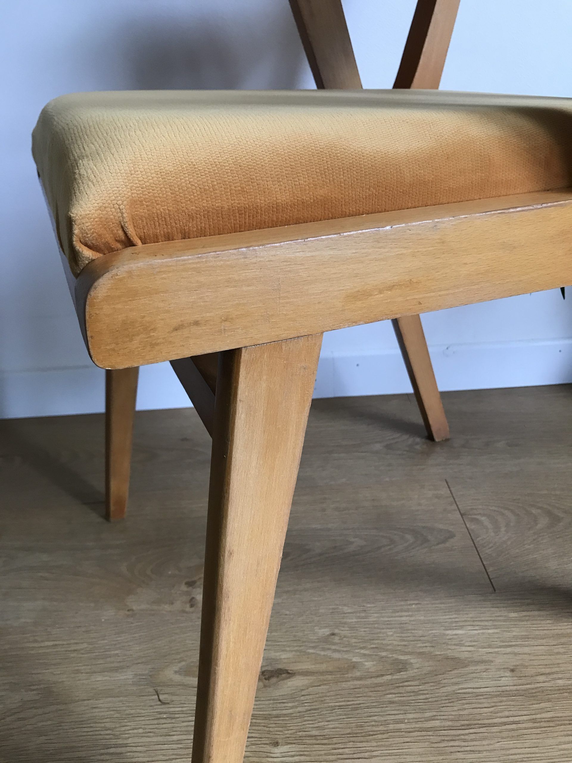 Bridge velvet curry armchair and compass feet